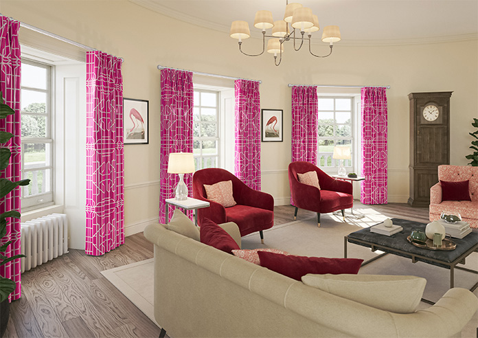 Bamboo Brights, Cerise - Made To Measure Curtains - Image 8